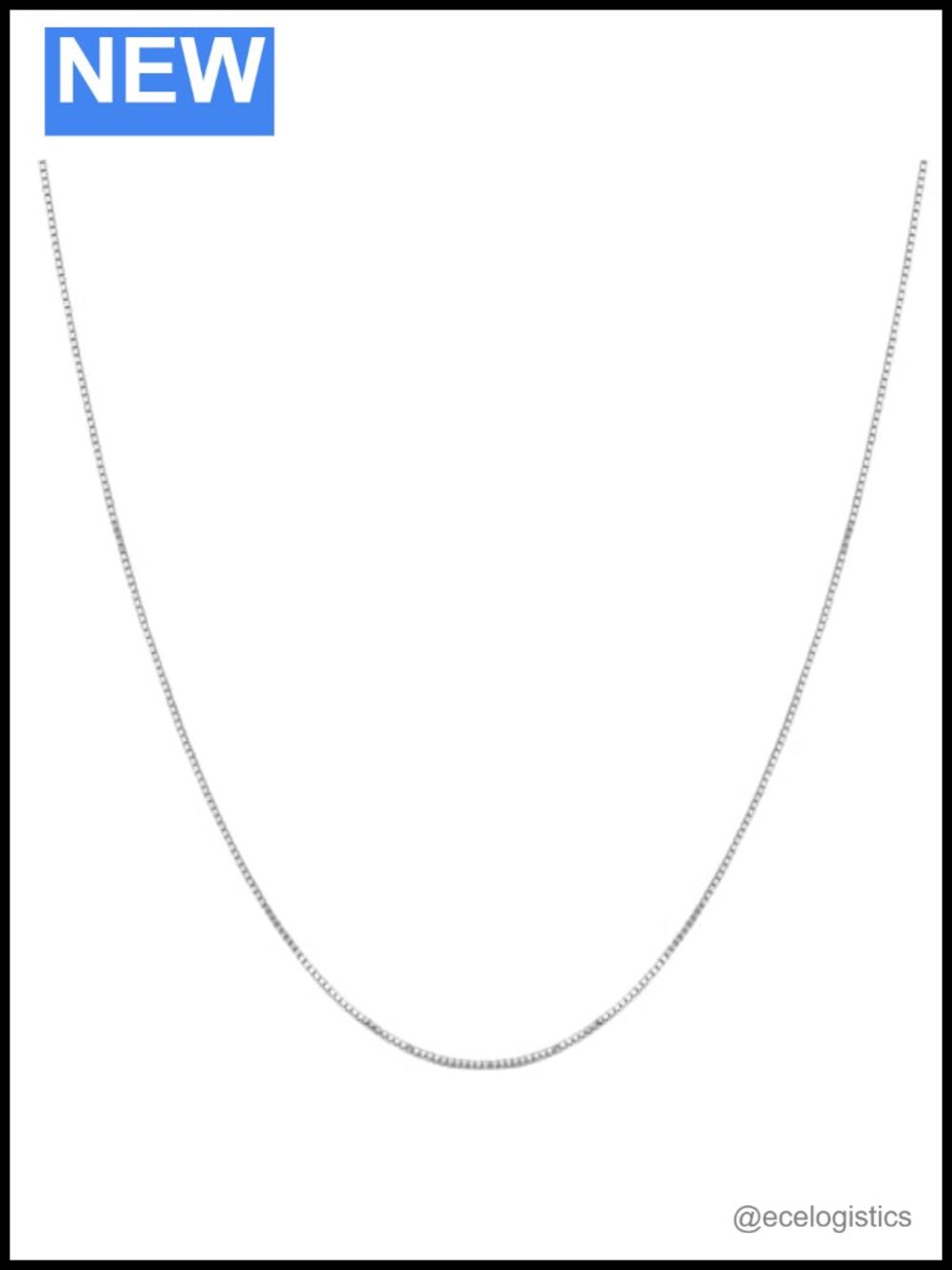 14K Solid Gold Box Chain Necklace Lobster Claw 0.7mm 20in